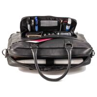 MATADOR Leder Umhängetasche AMSTERDAM Aktentasche Schwarz