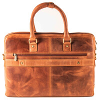 MATADOR Laptoptasche Leder MONACO Handgefertigt bis 17 Zoll Braun