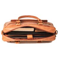 MATADOR Leder Umhängetasche AMSTERDAM Aktentasche Braun