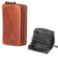 MATADOR Kreditkartenetui Echt Leder BASEL Münzfach RFID 2 Farben