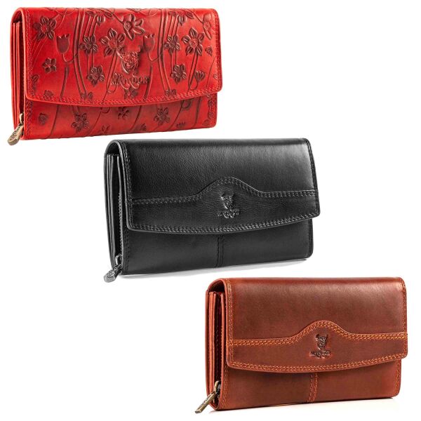 MATADOR | LIMA | Längliche Damen Geldbörse Leder RFID 3 Farben