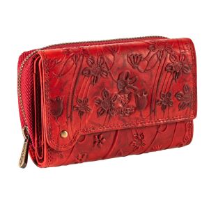 MATADOR PERTH Damen Leder Geldbörse Portemonnaie Blumen Rot