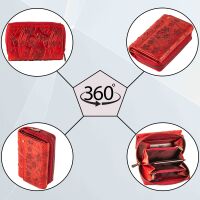 MATADOR PERTH Damen Leder Geldbörse Portemonnaie Blumen Rot