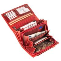 MATADOR PRAG Damen Geldbörse Leder Portemonnaie Blumen Rot