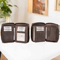 MATADOR Geldbörse Portemonnaie Leder GRANADA RFID TüV Dunkel Braun