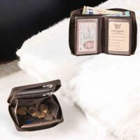 MATADOR Geldbörse Portemonnaie Leder GRANADA RFID TüV Dunkel Braun