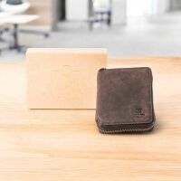 MATADOR Geldbörse Portemonnaie Leder GRANADA RFID TüV Dunkel Braun