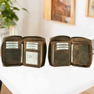 MATADOR Geldbörse Portemonnaie Leder GRANADA RFID TüV Hunter Braun