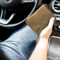 MATADOR Geldbörse Portemonnaie Leder GRANADA RFID TüV Hunter Braun