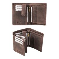 MATADOR Herren Leder Geldbörse Geldbeutel RFID TüV Dunkel Braun