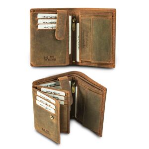 MATADOR Herren Leder Geldbörse Geldbeutel RFID TüV Hunter Braun