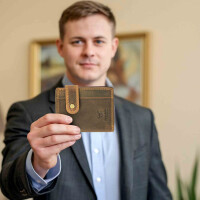 MATADOR Herren Leder Geldbörse Geldbeutel Klein RFID TÜV Hunter Braun