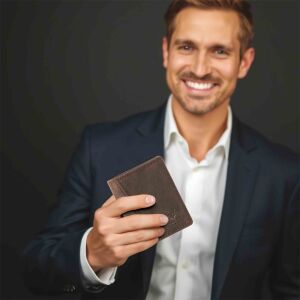 MATADOR MARSEILLE MINI Leder Herren RFID Geldbörse Brieftasche Vintage Dunkel Braun