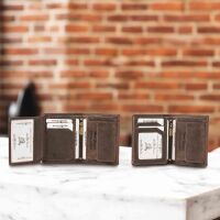 MATADOR MARSEILLE MINI Leder Herren RFID Geldbörse Brieftasche Vintage Dunkel Braun