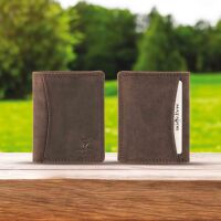 MATADOR MARSEILLE MINI Leder Herren RFID Geldbörse Brieftasche Vintage Dunkel Braun