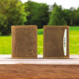 MATADOR MARSEILLE MINI Leder Herren RFID Geldbörse Brieftasche Hunter Braun