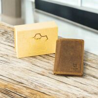 MATADOR MARSEILLE MINI Leder Herren RFID Geldbörse Brieftasche Hunter Braun