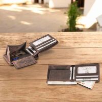 MATADOR BILBAO Geldbörse Herren Leder Portemonnaie Dunkel Braun