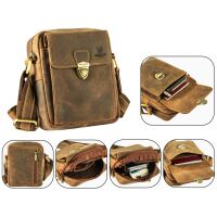 MATADOR Leder Herren Umhängetasche Schultertasche Unitasche Hunter Braun