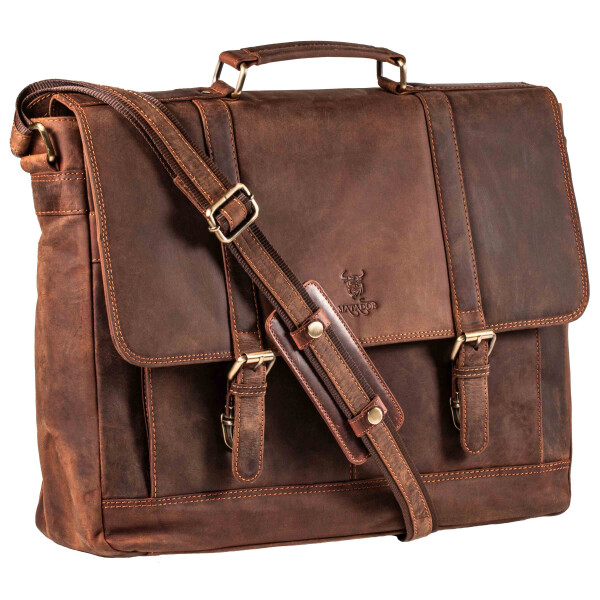 MATADOR XXL Leder Umhängetasche DUBAI Laptoptasche 18 Zoll 3 Farben