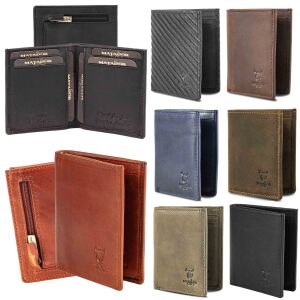 MATADOR Leder Slim Wallet CHICAGO Bifold 8 Farben