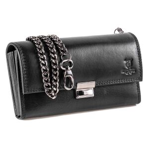 MATADOR VICIO Leder Kellner Geldbörse mit Kette Luxus Kellnerbörse Schwarz