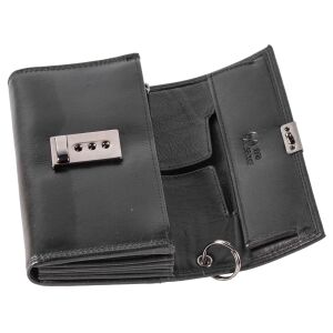 MATADOR VICIO Leder Kellner Geldbörse mit Kette Luxus Kellnerbörse Schwarz