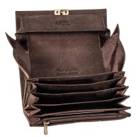 MATADOR VICIO Leder Kellner Geldbörse mit Kette Luxus Kellnerbörse Braun Dunkel