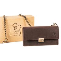 MATADOR VICIO Leder Kellner Geldbörse mit Kette Luxus Kellnerbörse Braun Dunkel