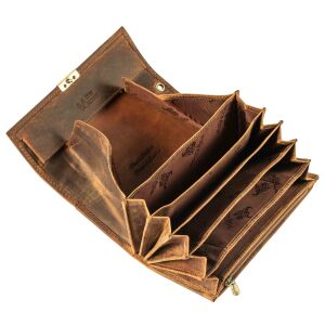 MATADOR VICIO Leder Kellner Geldbörse mit Kette Luxus Kellnerbörse Braun Hunter