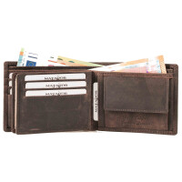 MATADOR Portemonnaie Geldbörse Herren Leder #SYDNEY RFID TüV Braun Dunkel