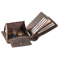 MATADOR Portemonnaie Geldbörse Herren Leder #SYDNEY RFID TüV Braun Dunkel