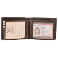 MATADOR Portemonnaie Geldbörse Herren Leder #SYDNEY RFID TüV Braun Dunkel