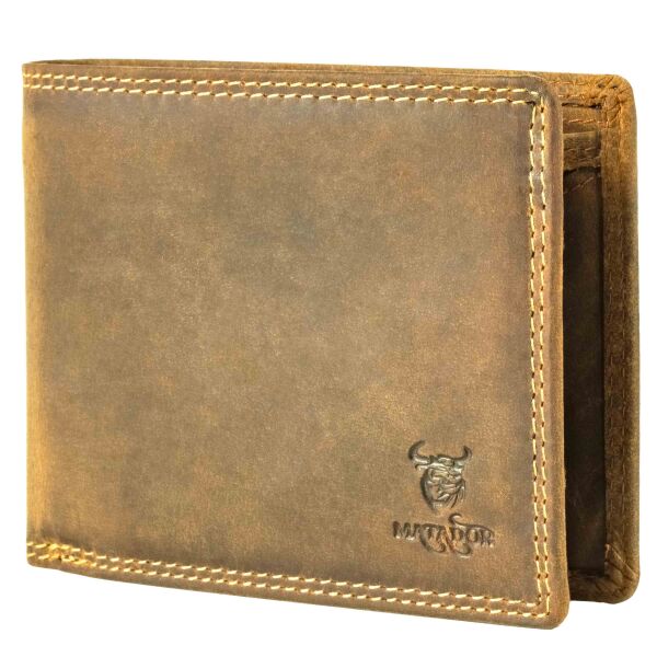 MATADOR Portemonnaie Geldbörse Herren Leder #SYDNEY RFID TüV Braun Hunter