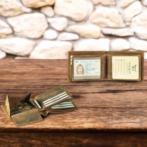 MATADOR Portemonnaie Geldbörse Herren Leder #SYDNEY RFID TüV Braun Hunter