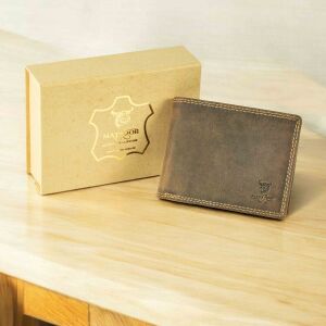 MATADOR Portemonnaie Geldbörse Herren Leder #SYDNEY RFID TüV Braun Hunter