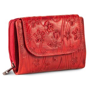MATADOR MURCIA Damen Portemonnaie Leder Geldbörse Blumen Rot