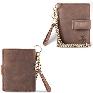 MATADOR Biker Geldbörse mit Kette Leder #SEATTLE Bikerbörse RFID Braun Dunkel