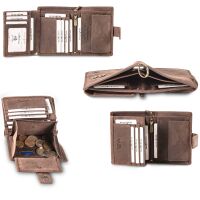 MATADOR Biker Geldbörse mit Kette Leder #SEATTLE Bikerbörse RFID Braun Dunkel