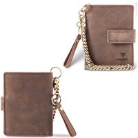 MATADOR Biker Geldbörse mit Kette Leder #SEATTLE Bikerbörse RFID Braun Dunkel