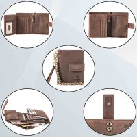 MATADOR Biker Geldbörse mit Kette Leder #SEATTLE Bikerbörse RFID Braun Dunkel