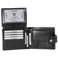 MATADOR Leder Herren Geldbörse #DANZIG Brieftasche RFID TüV Schwarz Nappa