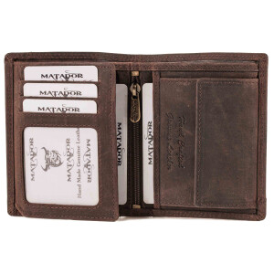 MATADOR Leder Herren Geldbörse LUGO Portemonnaie RFID Braun Dunkel