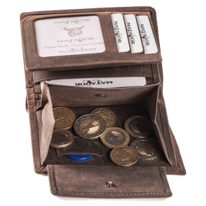 MATADOR Leder Herren Geldbörse LUGO Portemonnaie RFID Braun Dunkel