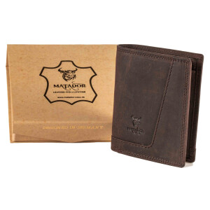MATADOR Leder Herren Geldbörse LUGO Portemonnaie RFID Braun Dunkel