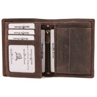 MATADOR Leder Herren Geldbörse LUGO Portemonnaie RFID Braun Dunkel