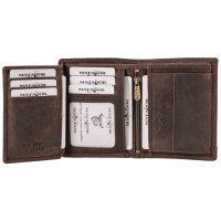MATADOR Leder Herren Geldbörse LUGO Portemonnaie RFID Braun Dunkel