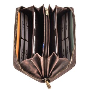 MATADOR CADIZ XL Damen Portemonnaie Leder Langbörse RFID Braun Dunkel