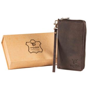 MATADOR CADIZ XL Damen Portemonnaie Leder Langbörse RFID Braun Dunkel