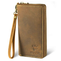 MATADOR CADIZ XL Damen Portemonnaie Leder Langbörse RFID Braun Hunter